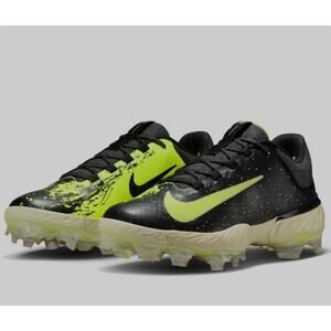 New Size 11 Nike Alpha Huarache Elite 4 Low MCS Baseball Black/Lime FV6096-001